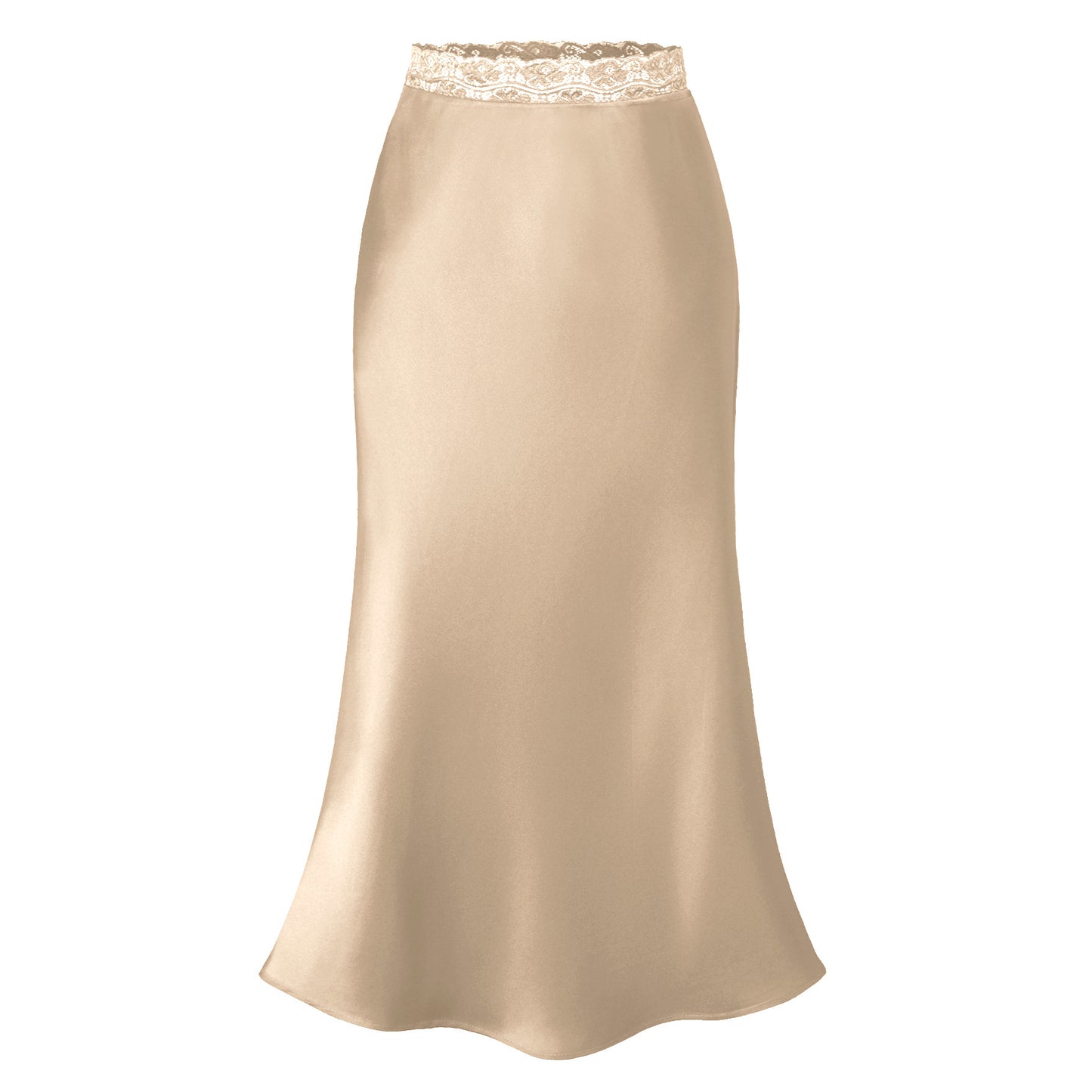 Women's Lace Waist Satin Fashionable Sexy Elastic Skirts
