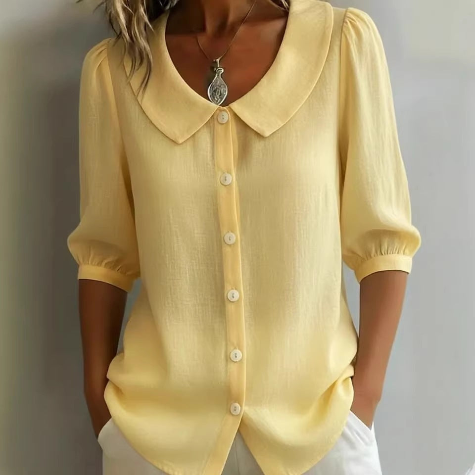 Sense Niche Commuter Linen Shirt Sleeve Shorts