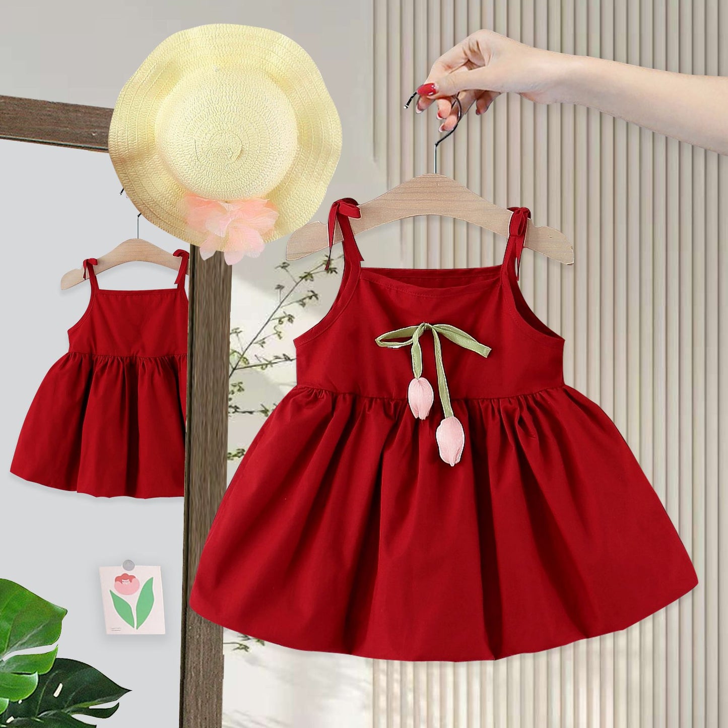 Children's Summer Tulip Cotton Clothing Korean Style Halter Children's Dress