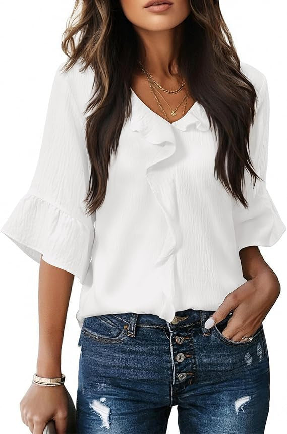 Classy Glamorous Beautiful Fashionable Ruffled Loose Tops