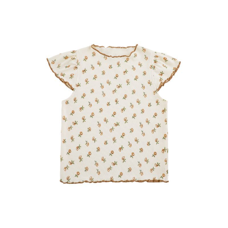 Floral Bottoming Shirt Slim Summer Cute Children's T-shirt