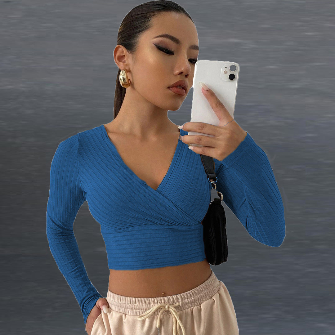 Women's Color Sexy Commute Upper Clothes Long Women's T-shirt