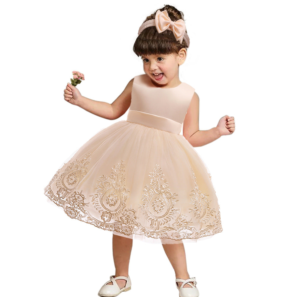Children's Spring Wear Princess Lace Color Matching Children's Dress