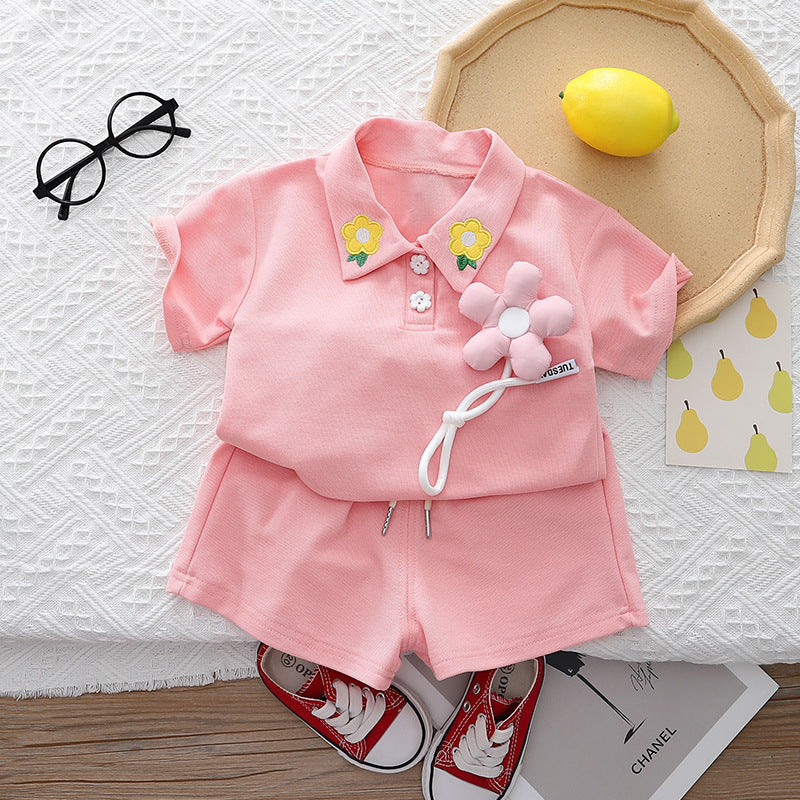 Children's Summer Red Yellow Green Three Color Children's Suit