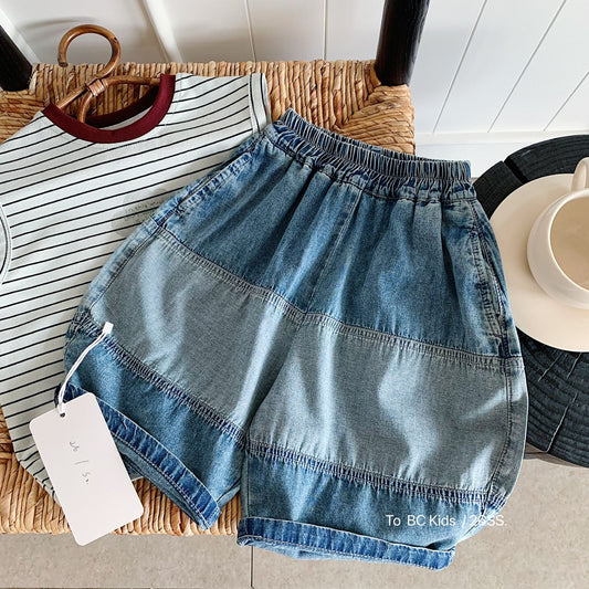 Children's Summer Stitching Denim Boys Trendy Shorts Children's Pants