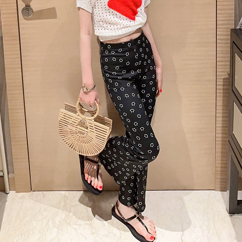 Ice Silk Summer Clothes Western Style Bell-bottom Children's Pants