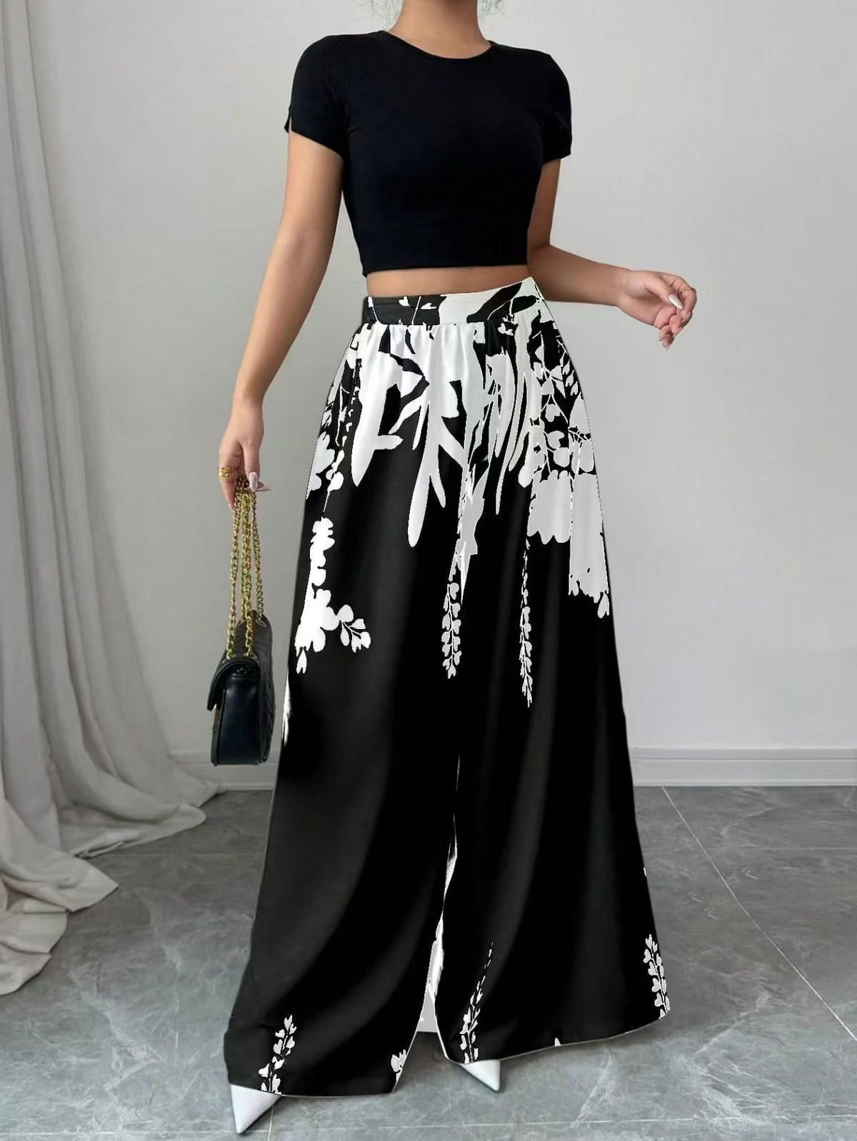 Beautiful Slouchy Women's Fashion Printed Waist Casual Pants