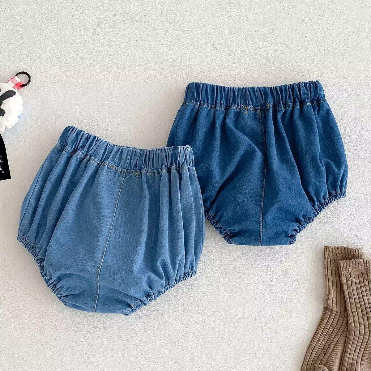 Children's Summer Korean Style Denim Shorts Male Female Front Pocket Large Children's Pants