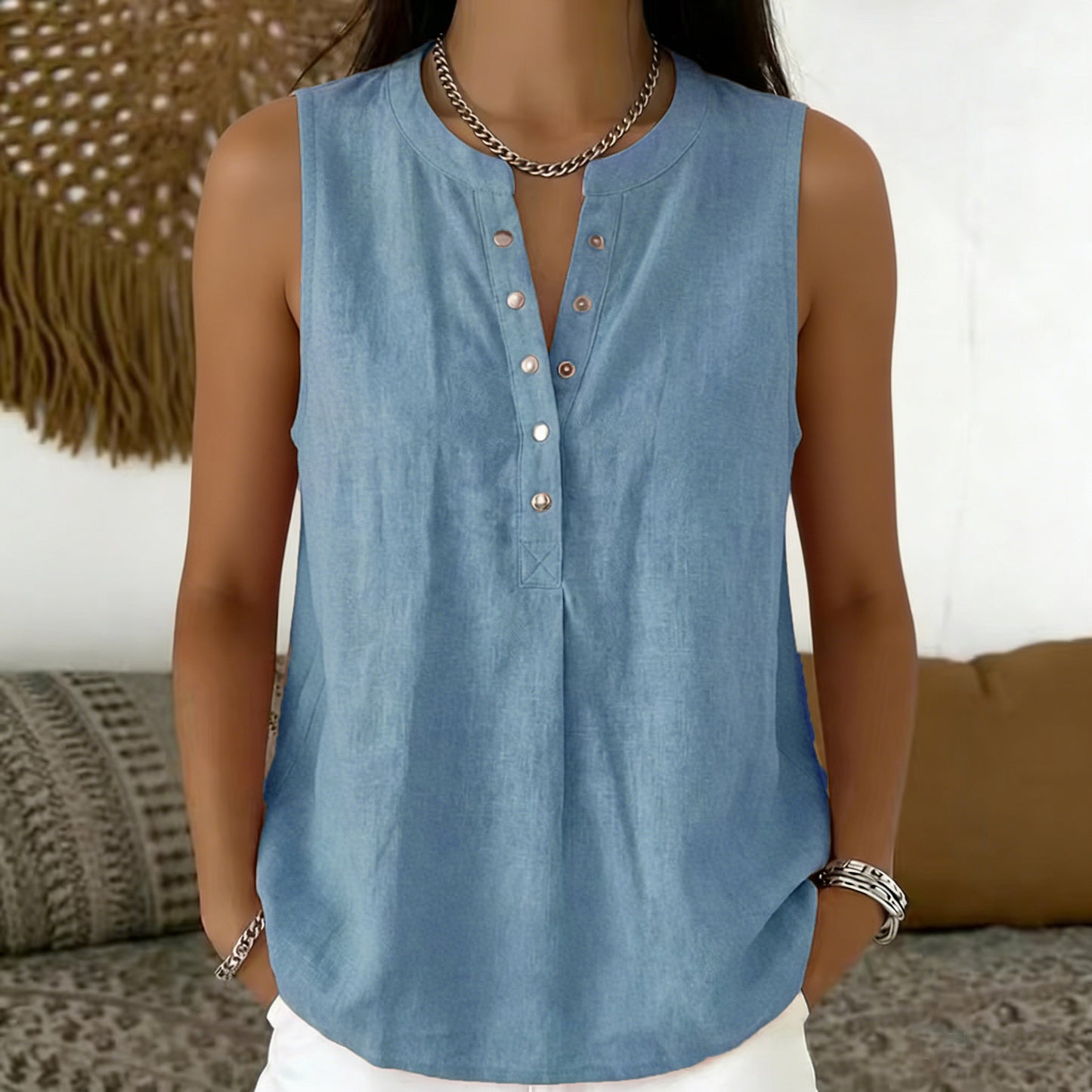 Women's Summer Loose Comfortable Sleeveless Solid Color Small Vest/suspenders/tube Top