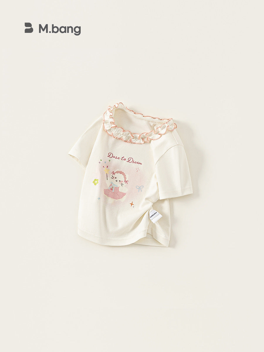 Children's Clothing Short-sleeved Summer Floral Round Neck Tops Children's T-shirt