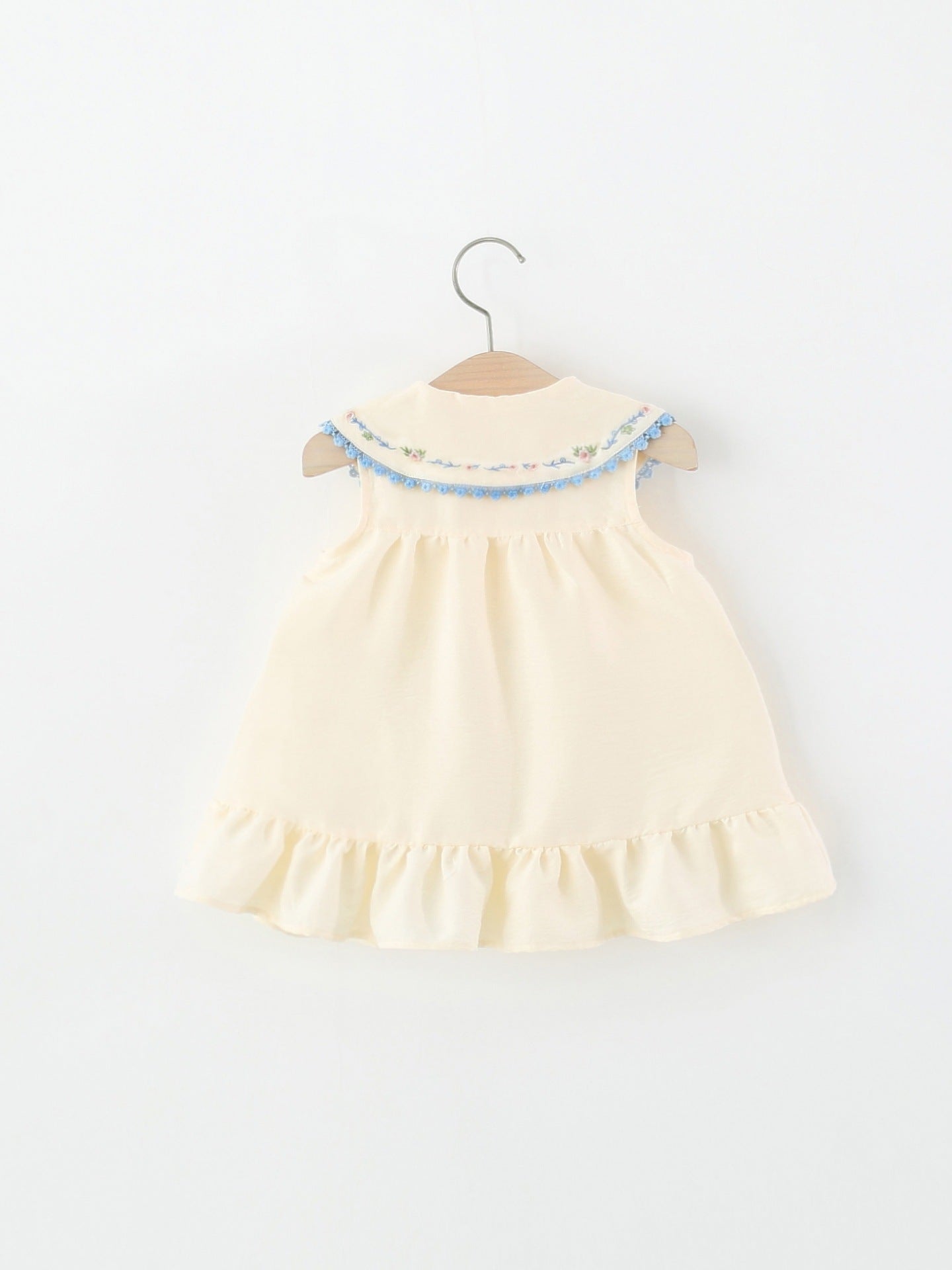 Children's Sleeveless One-piece Summer College Style Doll Collar Single Layer Cotton Children's Dress
