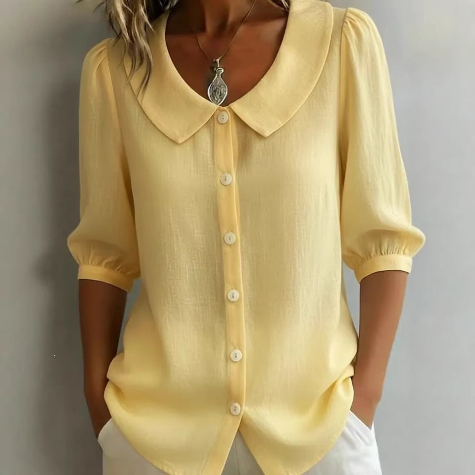 Sense Niche Commuter Linen Shirt Sleeve Shorts
