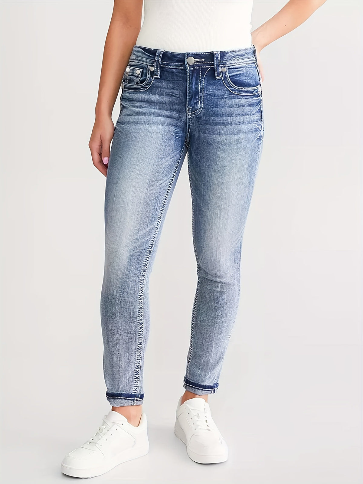 Women's Slim Fit Versatile Stretch Embroidery Skinny Pants