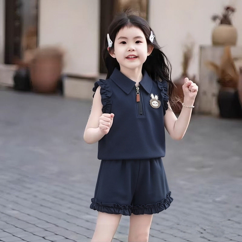 Children's Summer Casual Shirt Shorts Western Style Children's Suit