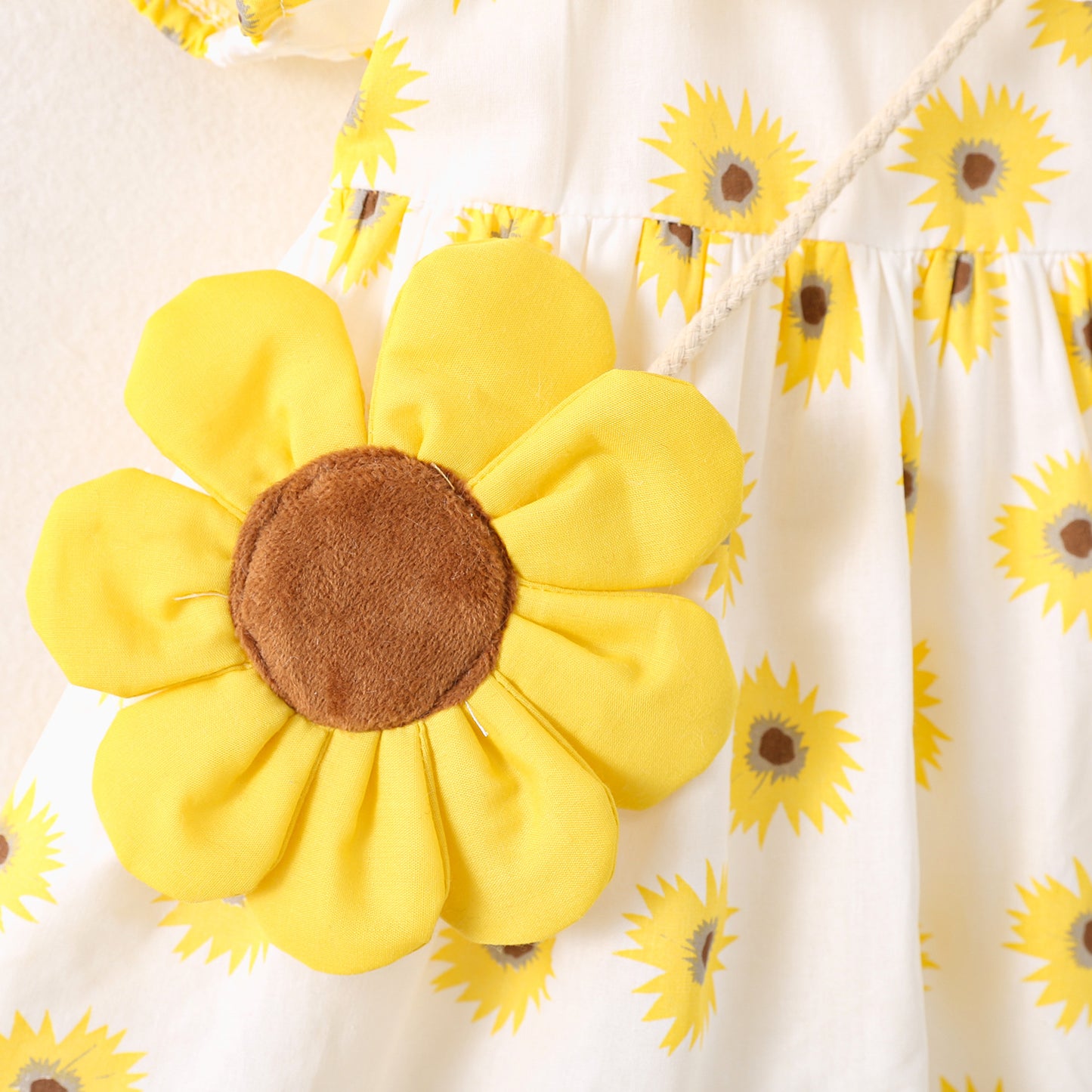 Summer Short-sleeved Princess Skirt Full Body Sunflower Cotton Children's Dress