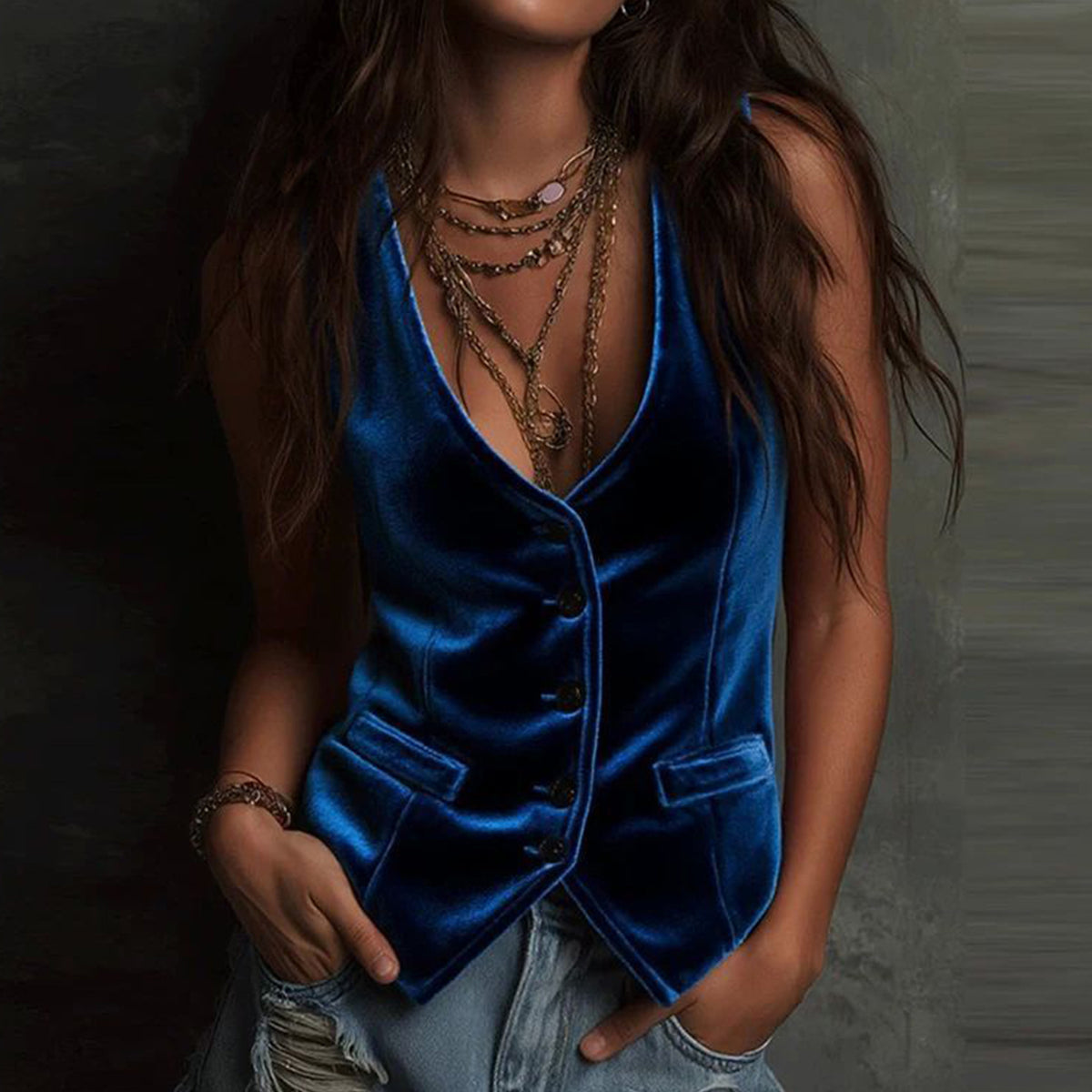 Popular Pretty Women's Button Sexy Sleeveless Small Vest/suspenders/tube Top