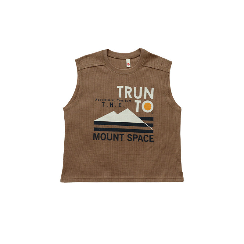 Children's Mountain Outdoor Clothing Summer Sleeveless Boy Loose Sports Children's T-shirt