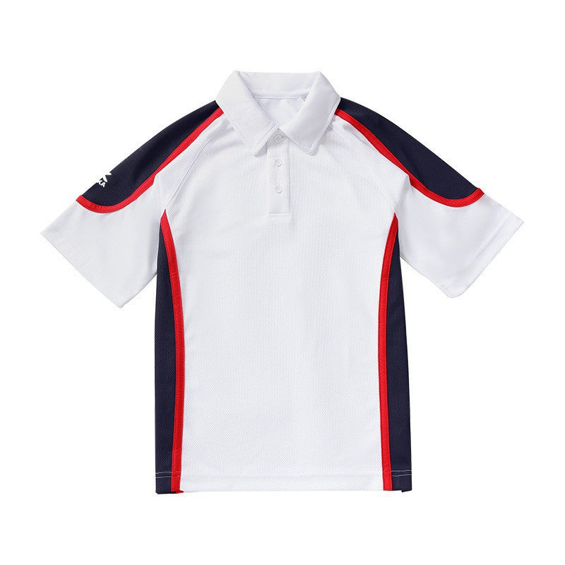 Children's School Junior High Uniform Boys Summer Bird Eye Short Sleeve Children's T-shirt