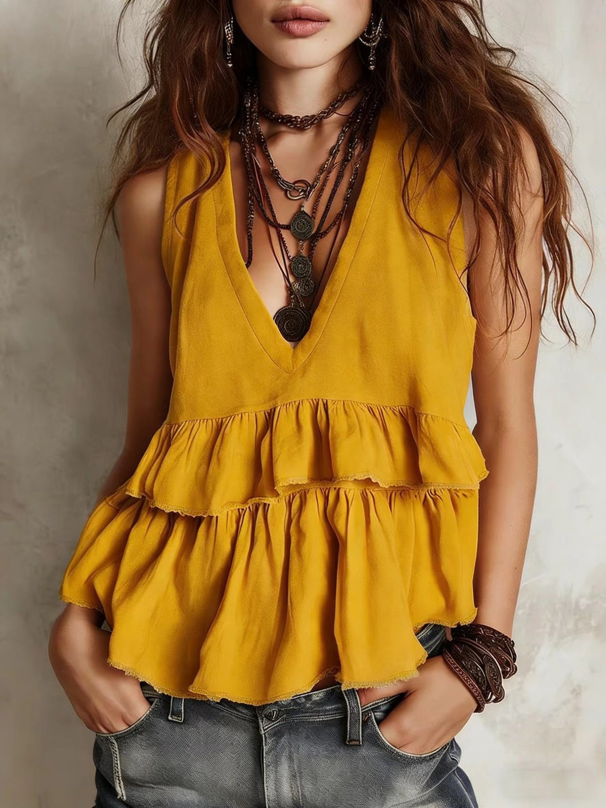 Women's Cotton Linen Simple Elegant Sleeveless Vests
