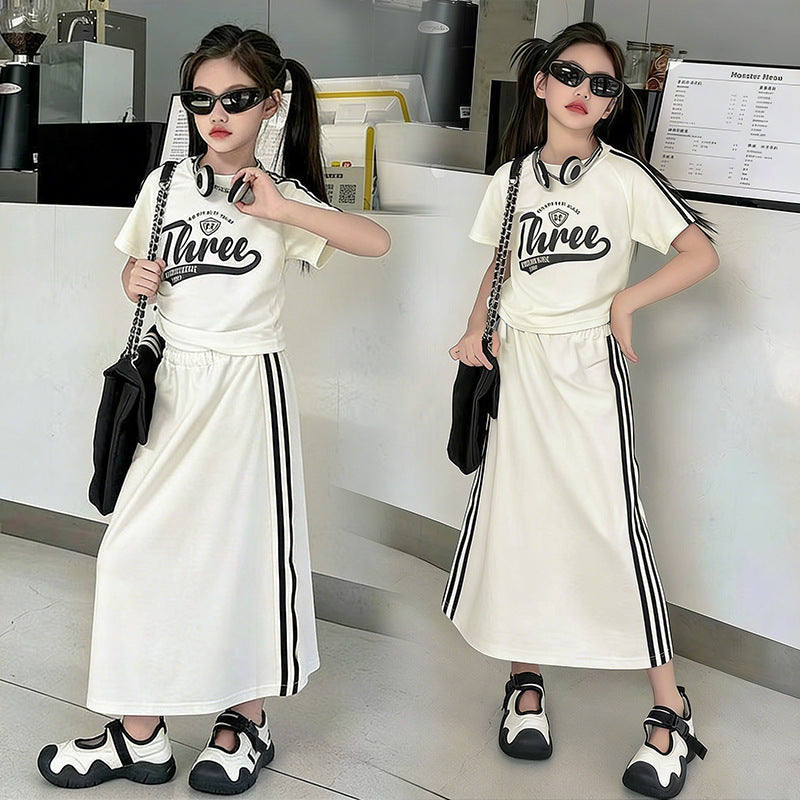 Children's Short-sleeved T-shirt Summer Top Fashionable Short Children's Suit