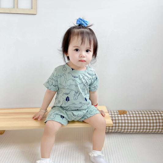 Short Sleeve Clothes For Babies Cute Super Western Style Cotton Jumpsuit, Climbing Suit