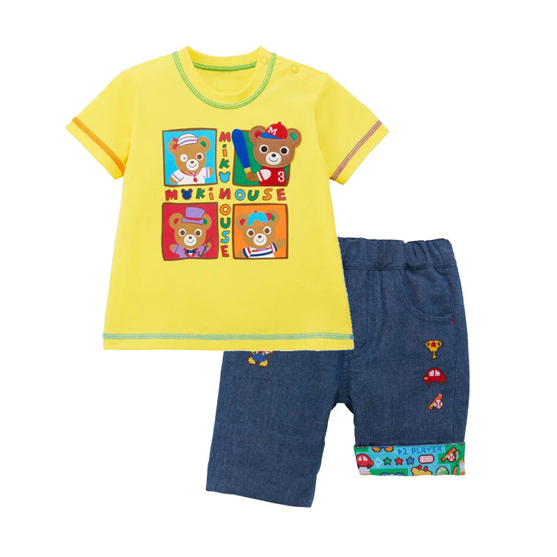 Children's Bear Short-sleeved Summer Cute Top Shirt Children's T-shirt