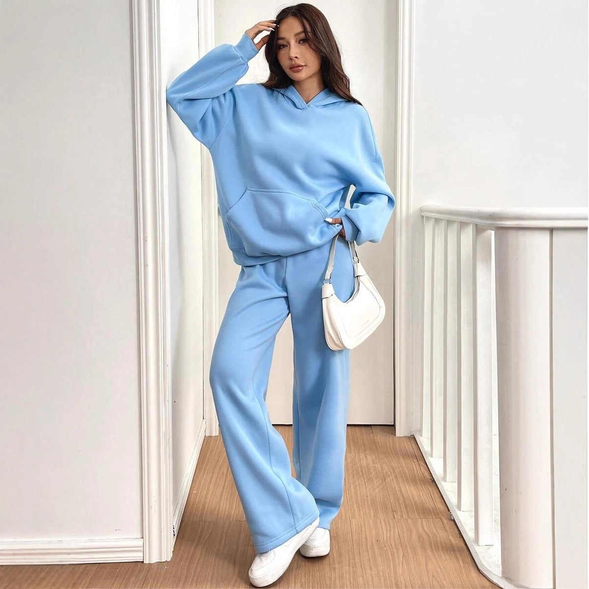 Women's Leisure Warm Hooded Sports Long Winter Fashion Casual Suit
