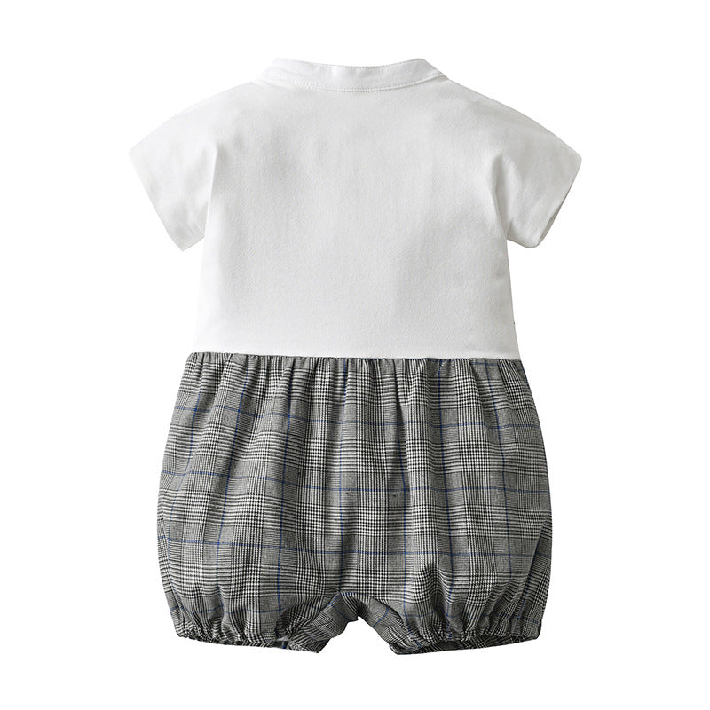 Handsome Boy Gentleman Strap Romper Days Old One Year One-piece Jumpsuit, Climbing Suit