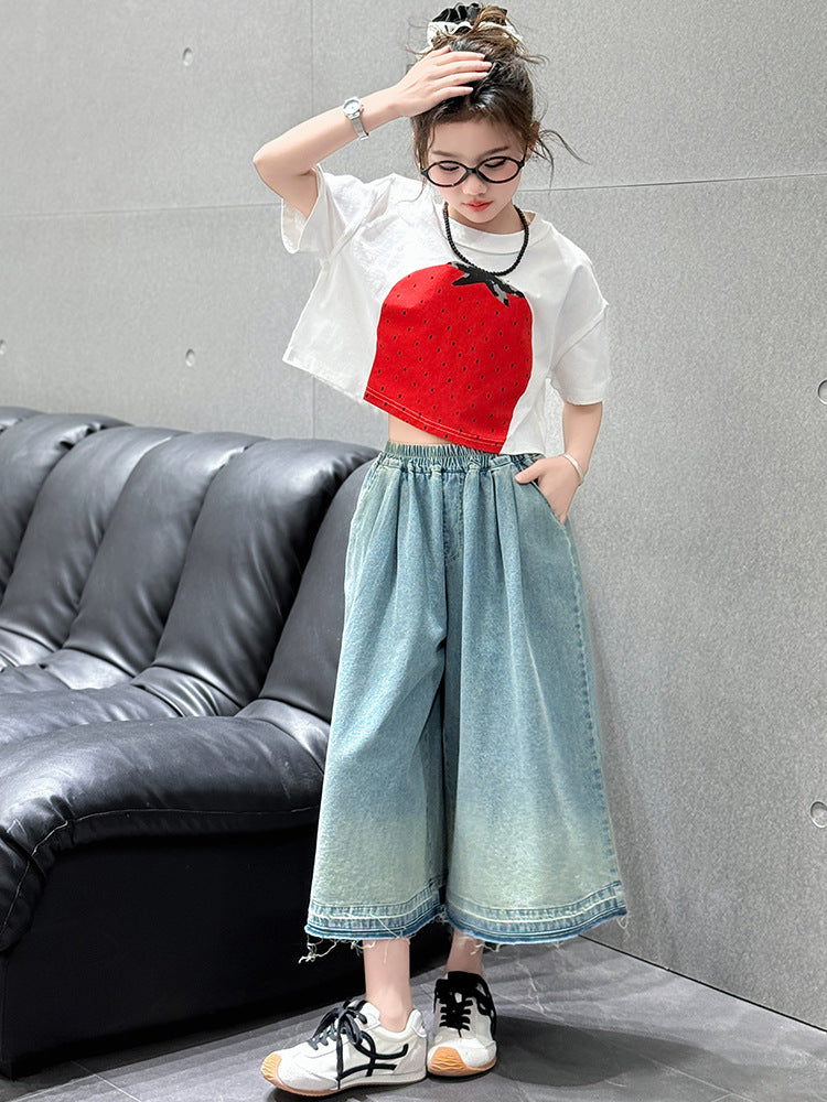 Children's Clothing Big Short Top Pants Two-piece Children's Suit