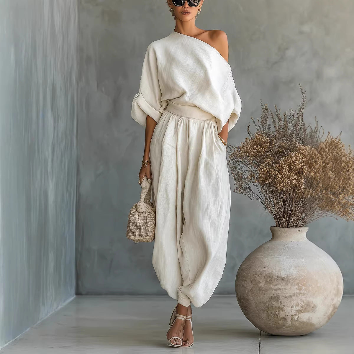 Spring Solid Color Elegant Pocket Versatile Loose Fashion Casual Suit