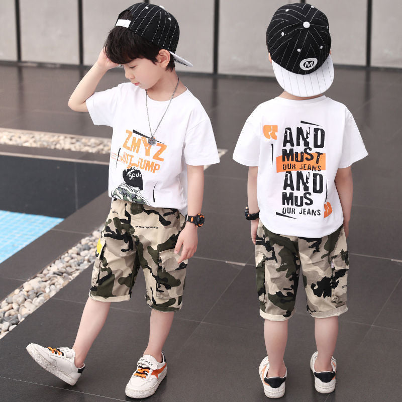 Children's Boy's Clothing Western Style Summer Wear Medium Big Children's Suit