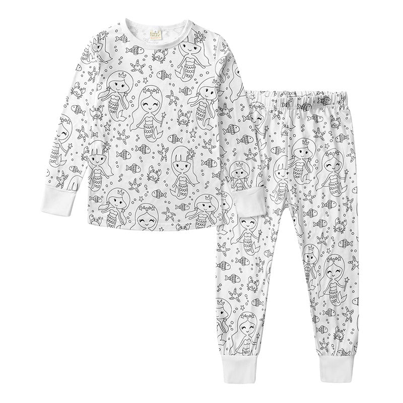 Children's Iti Pajamas Coloring Boys Sketch Set Children's Suit