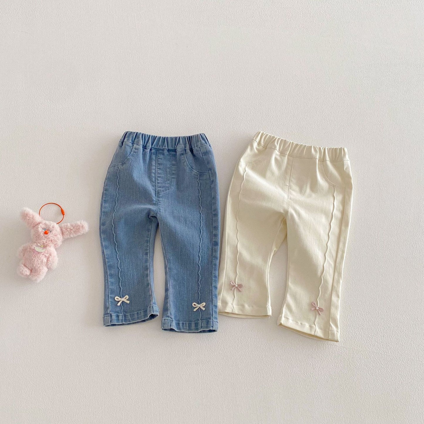 Children's Fashion Jeans Spring Western Style Korean Bow Children's Pants