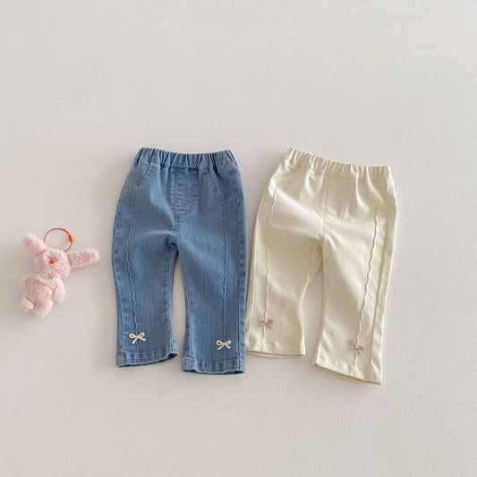Children's Fashion Jeans Spring Western Style Korean Bow Children's Pants