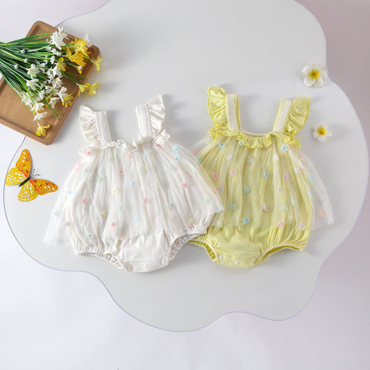 Summer Wear Princess Bloomer With Skirt Romper Sling Flower Jumpsuit, Climbing Suit