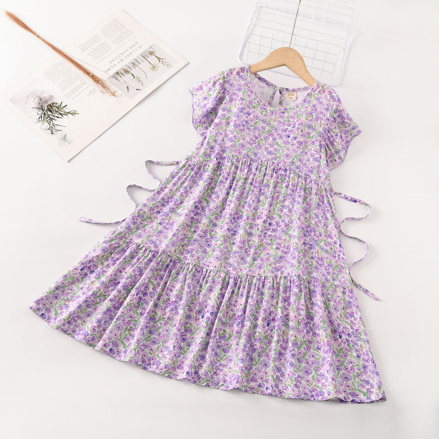 Children's Cotton Silk Home Nightdress Breathable Artificial Children's Dress