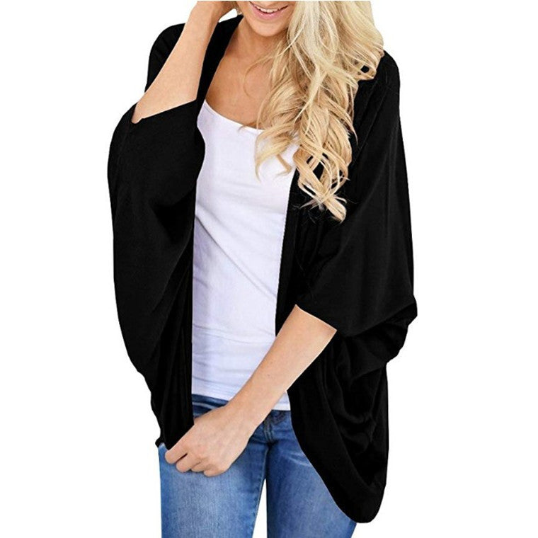 Women's Beach Summer Loose Batwing Sleeve Solid Clothing