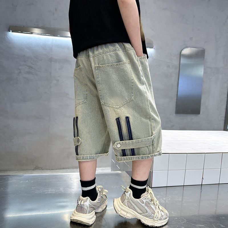 Denim Shorts Loose Comfortable Casual Medium Big Western Style Fashion Children's Pants