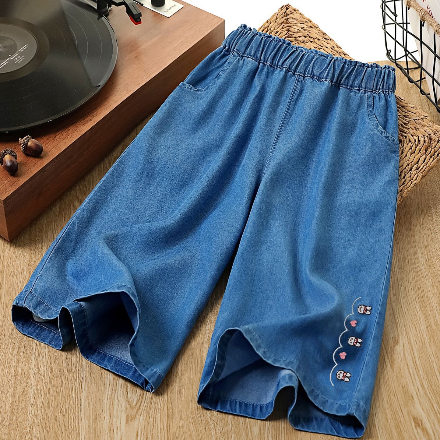 Lightweight Korean Style Cropped Culottes Can Children's Pants