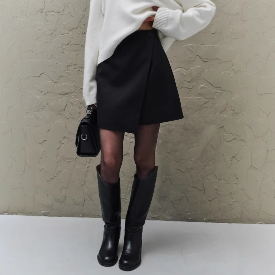 Versatile Slimming High Waist A- Line Slit Skirt