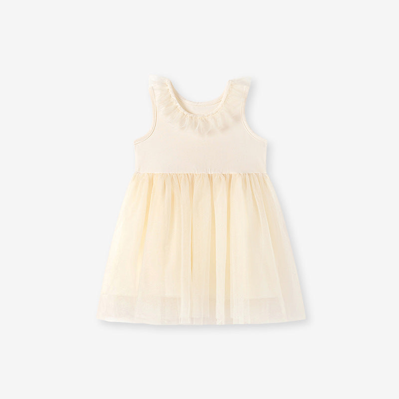 Children's Shirt Cute Summer Mesh Princess Sleeveless Children's Dress