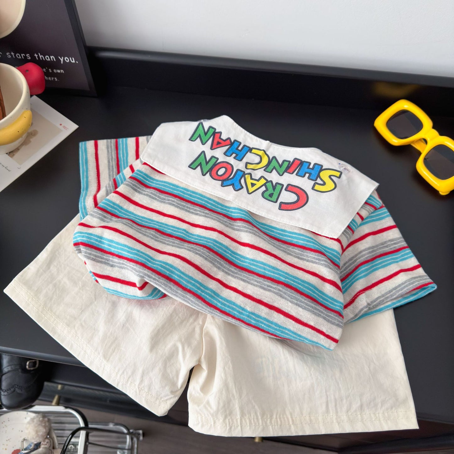 Children's Short-sleeved Shawl For Boys Fashionable Wide Loose Summer Outerwear Korean Children's Suit