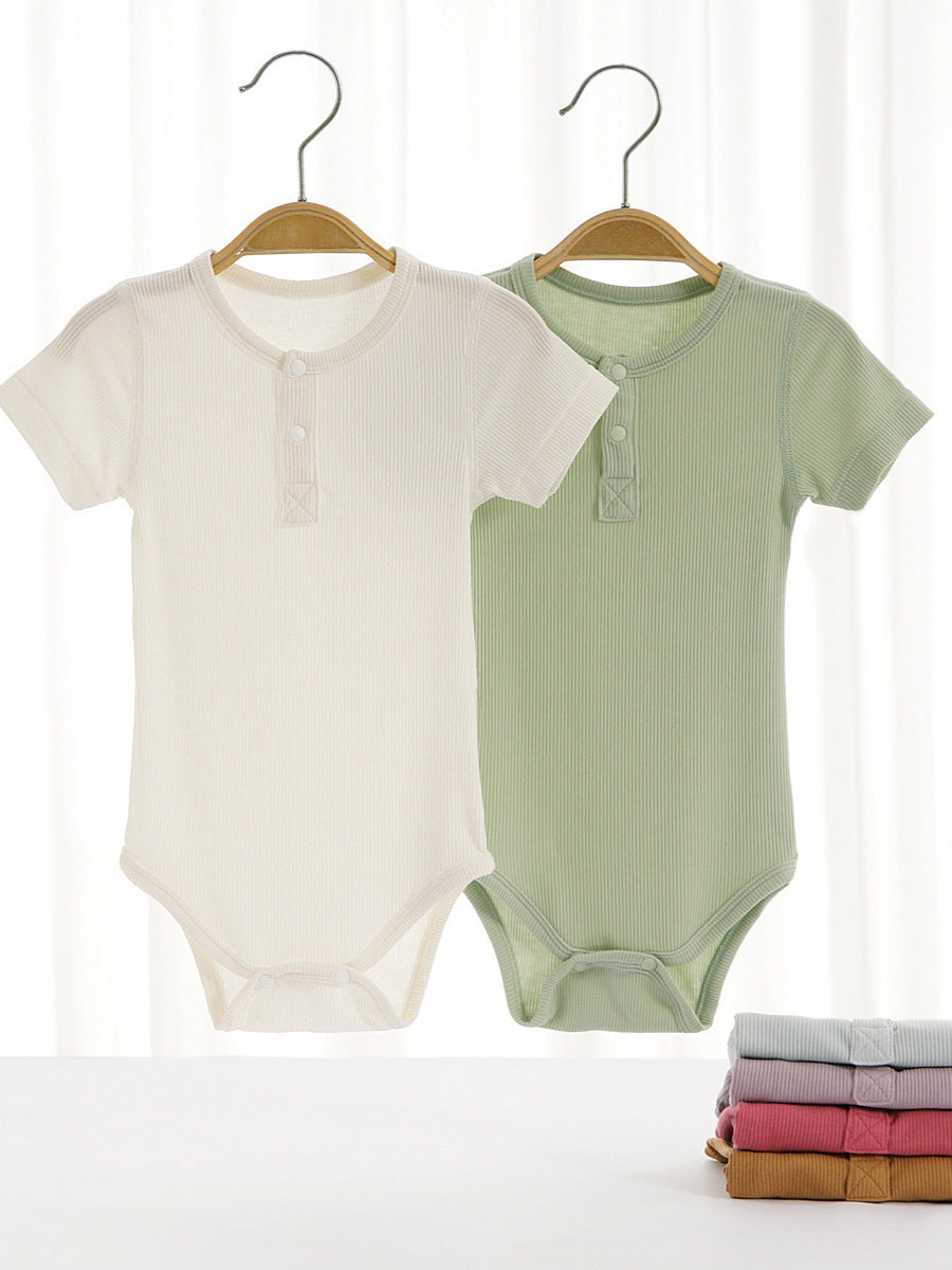 Infant Summer Short Sleeve Modal Infants Clothes Born Triangle Jumpsuit, Climbing Suit