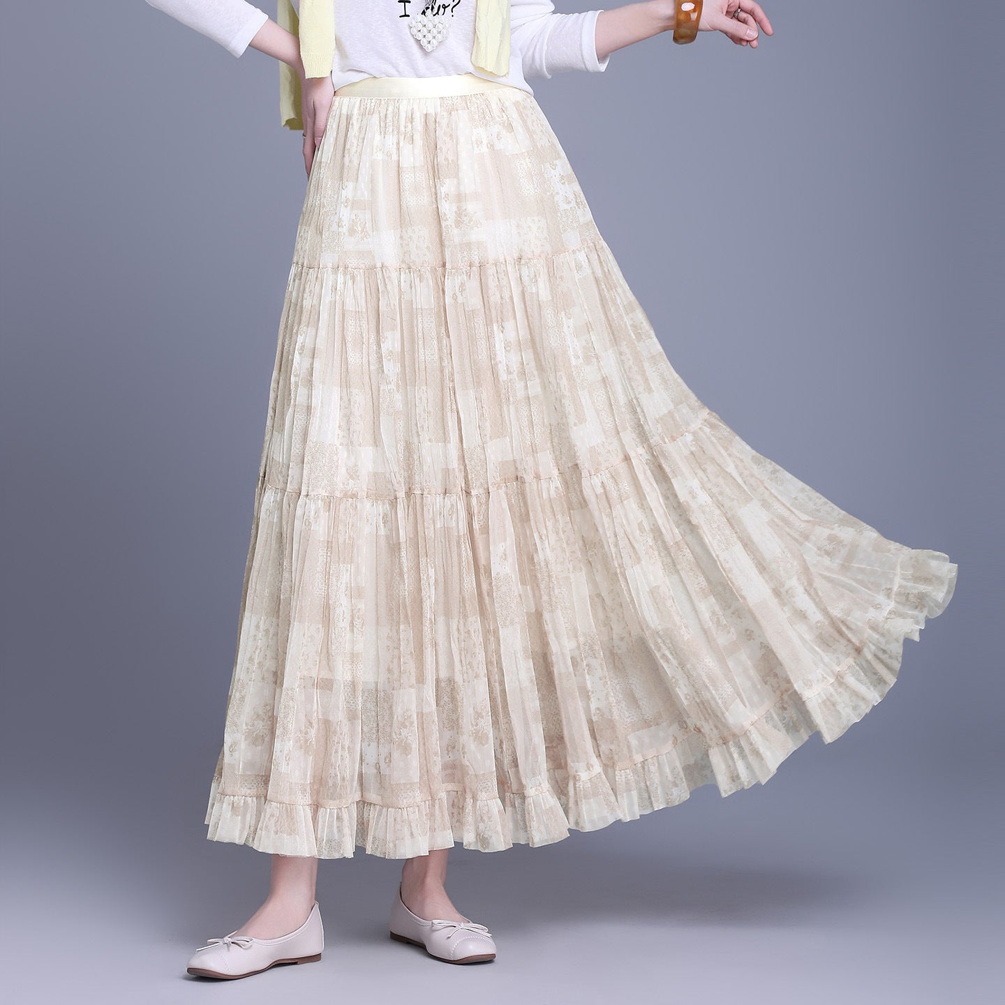 Women's Pleated Elegant Casual High Waist Slimming A- Line Skirts