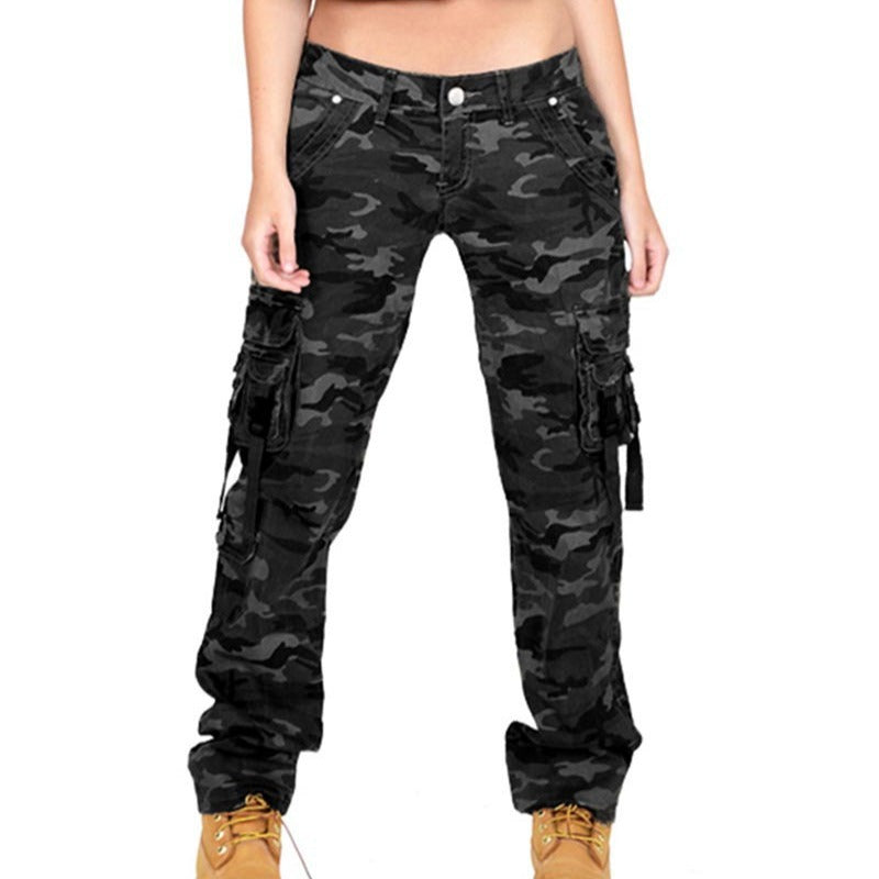 Women's Camouflage Loose Outdoor Sports Overalls Pants