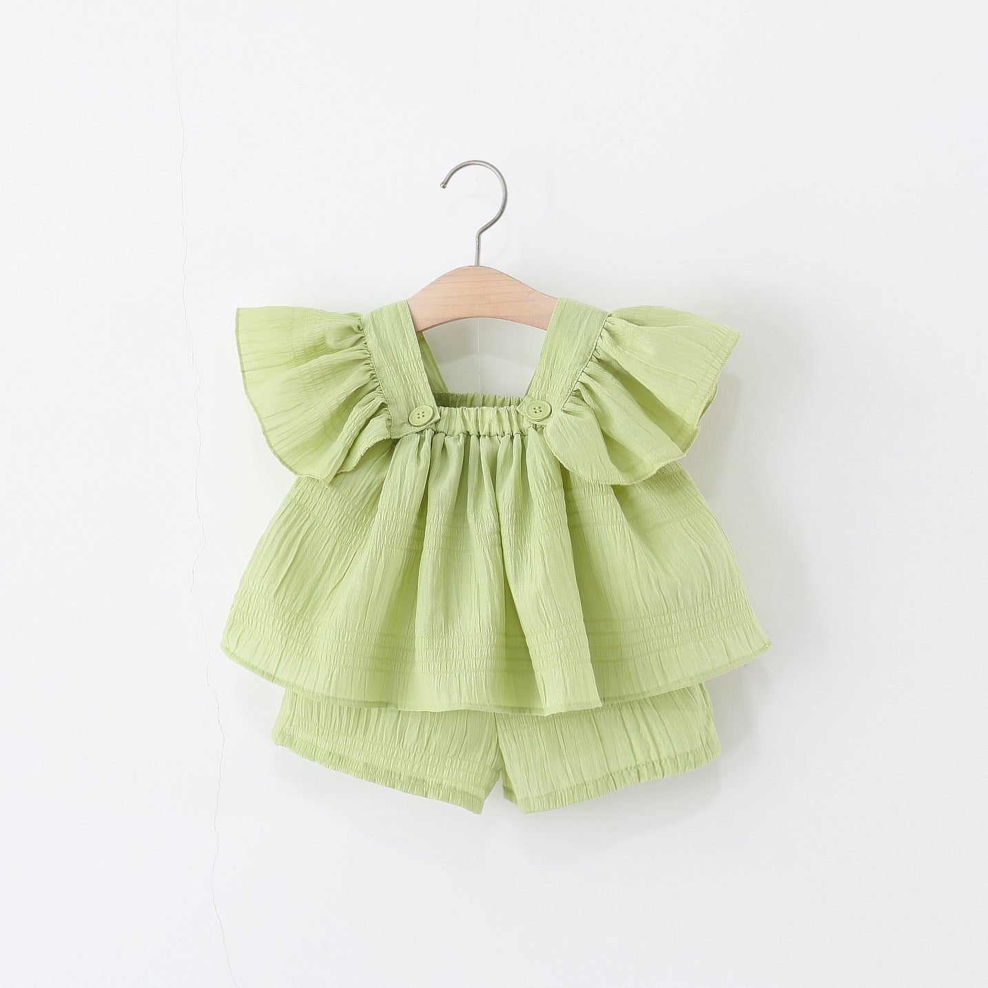 Children's Clothing Summer Flounced Sleeve Shorts Two-piece Children's Suit