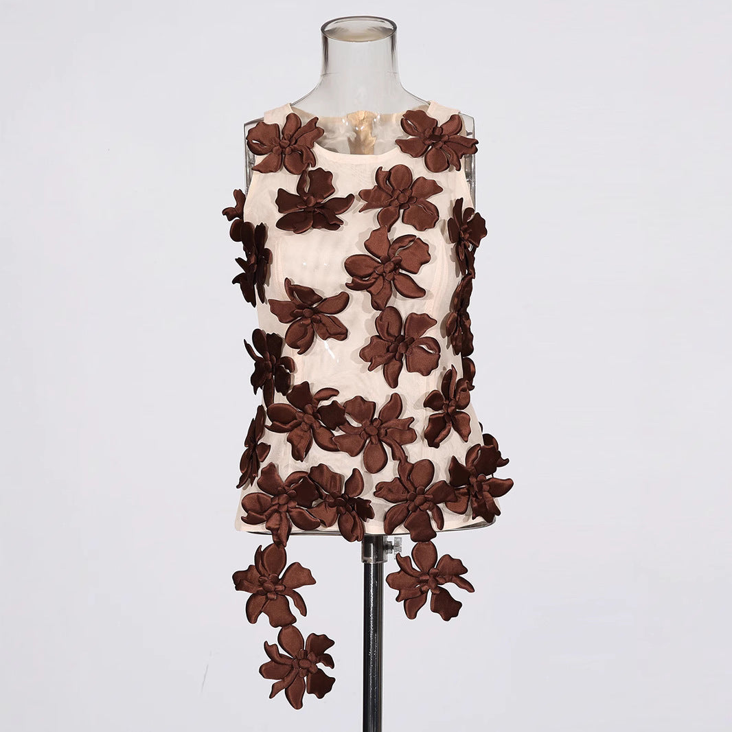 Style Temperament Summer High-grade Design Three-dimensional Small Vest/suspenders/tube Top