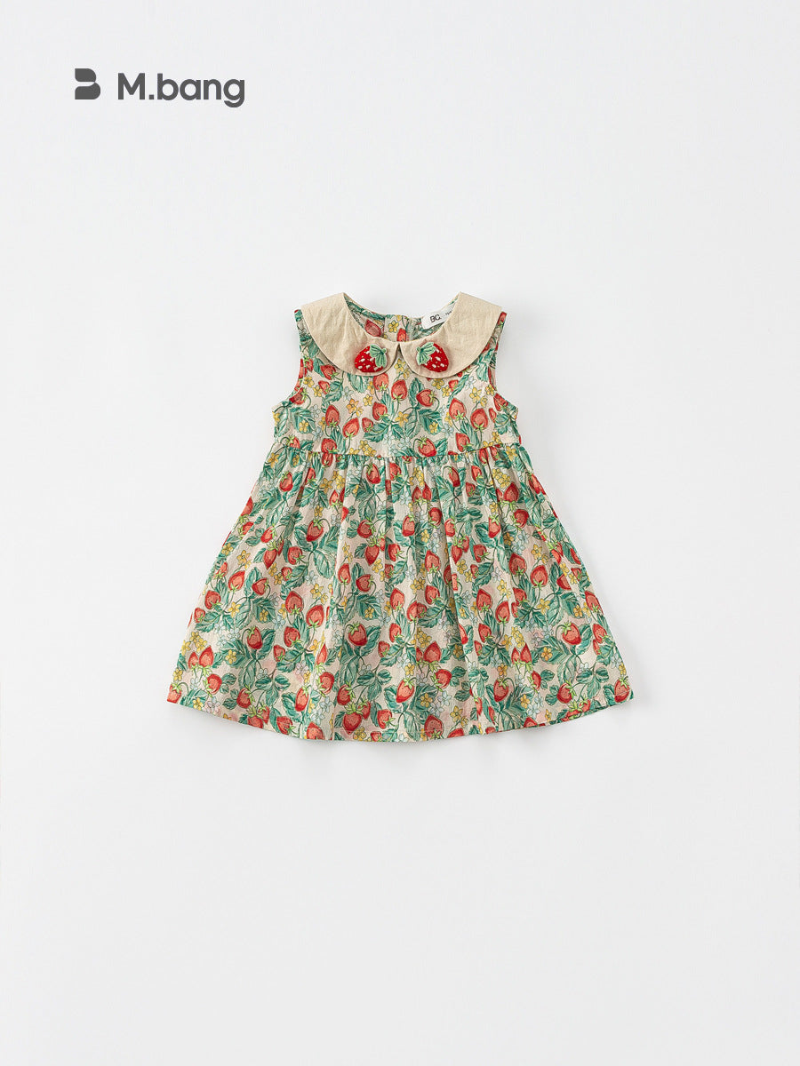 Children's Princess Pastoral Style Strawberry Summer Korean Children's Dress
