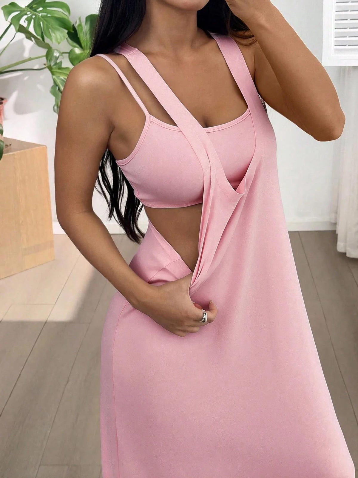 Summer Temperament Unique Two-piece Set Solid Color Niche Fashion Casual Suit