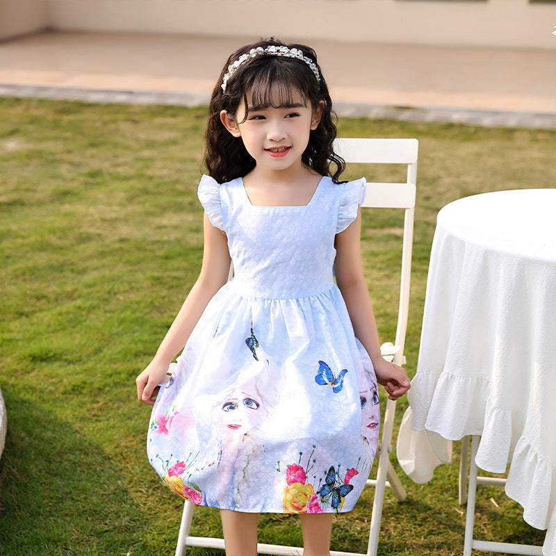 Children's Summer Thin Princess Elsa Fresh Frozen Cool Children's Dress